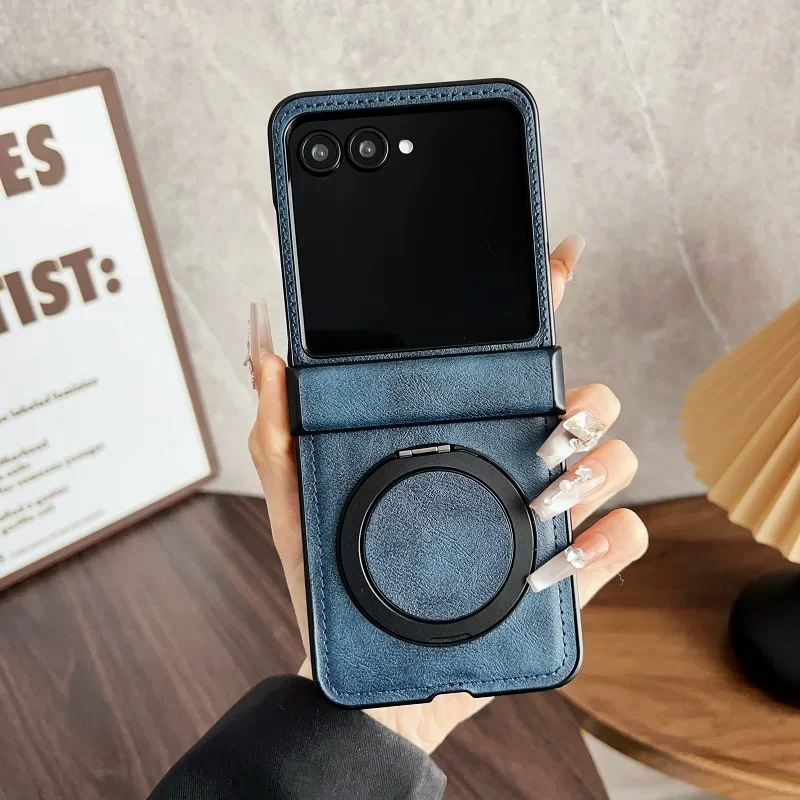 (azul, Motorola Razr 60 Ultra) Capa Para Celular, Capa Magnética De Couro Macio Com Proteção Para A Dobradiça, Resistente A Riscos E Durável