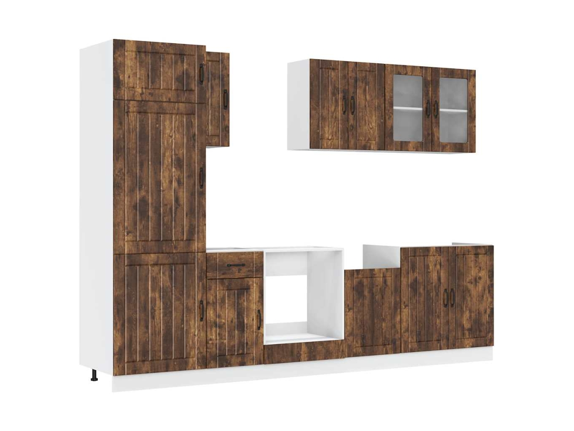 Kitchen Cabinet Set, Kitchen Cabinet Sets Vidaxl Marrom Madeira Processada (n/a)