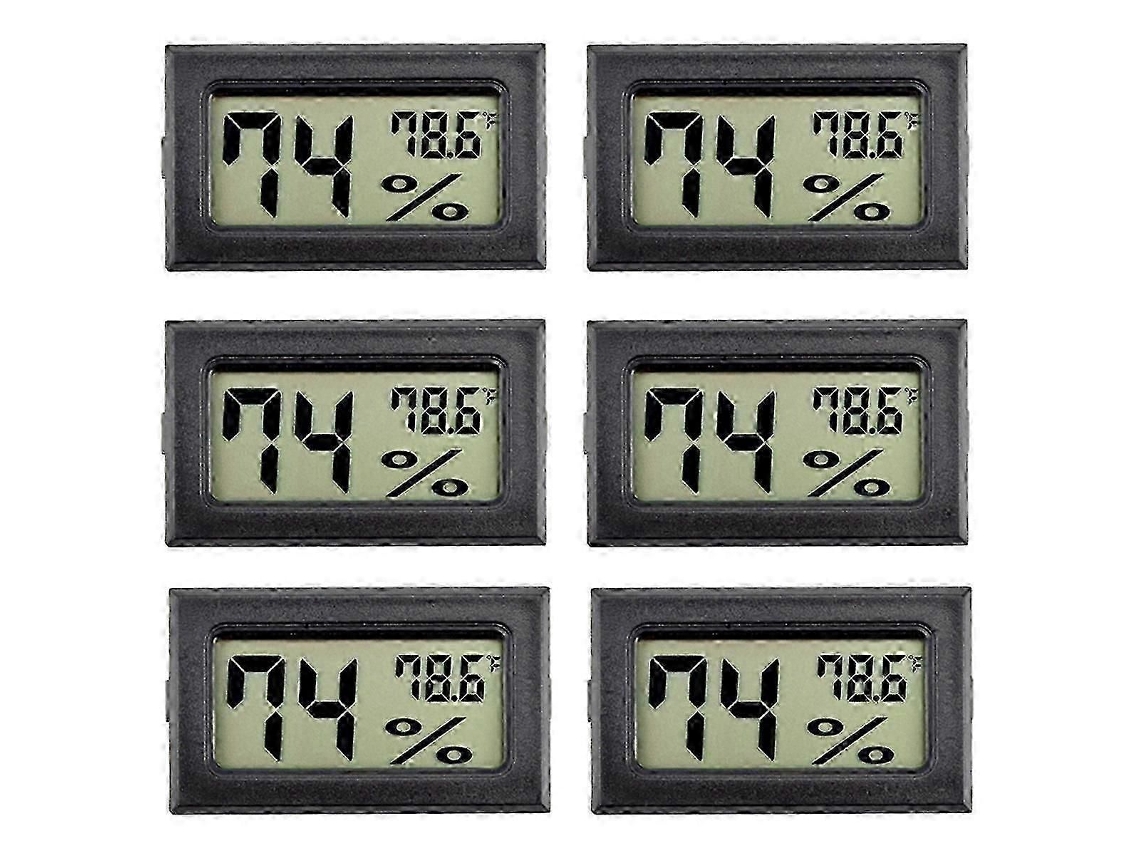 Kit Com 6 Mini Higrômetros Para Ambientes Internos - Medidor De Umidade, Termômetros Digitais E Higrômetros Com () Para Gr