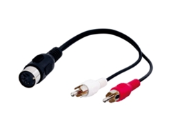 Adaptador de Cabo Áudio, Conector Din para Plugue Rca Estéreo AQUAFORGE