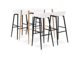 Vidaxl 5 Pcs Conjunto De Bar Branco