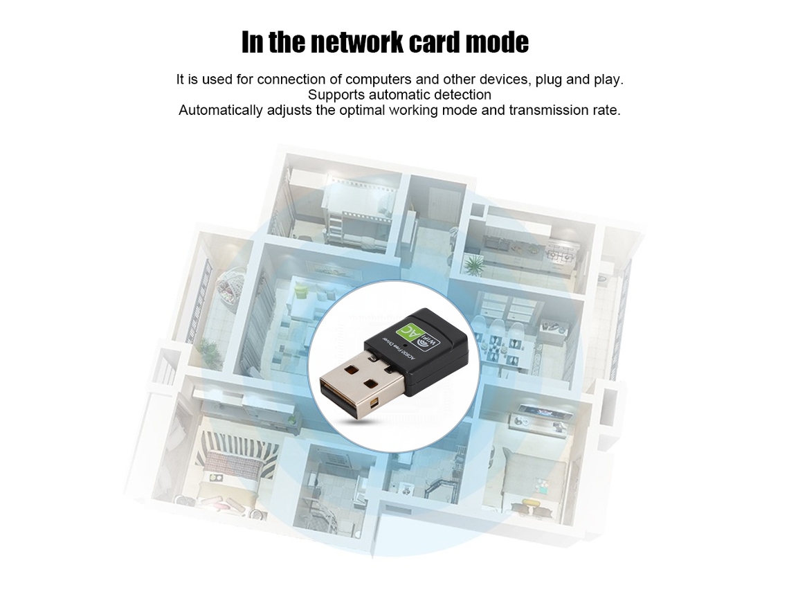 Lurelia Placa Wi-fi Rtl8811 600 Mbps 433 Mbps Dual Band 2,4/5 Ghz