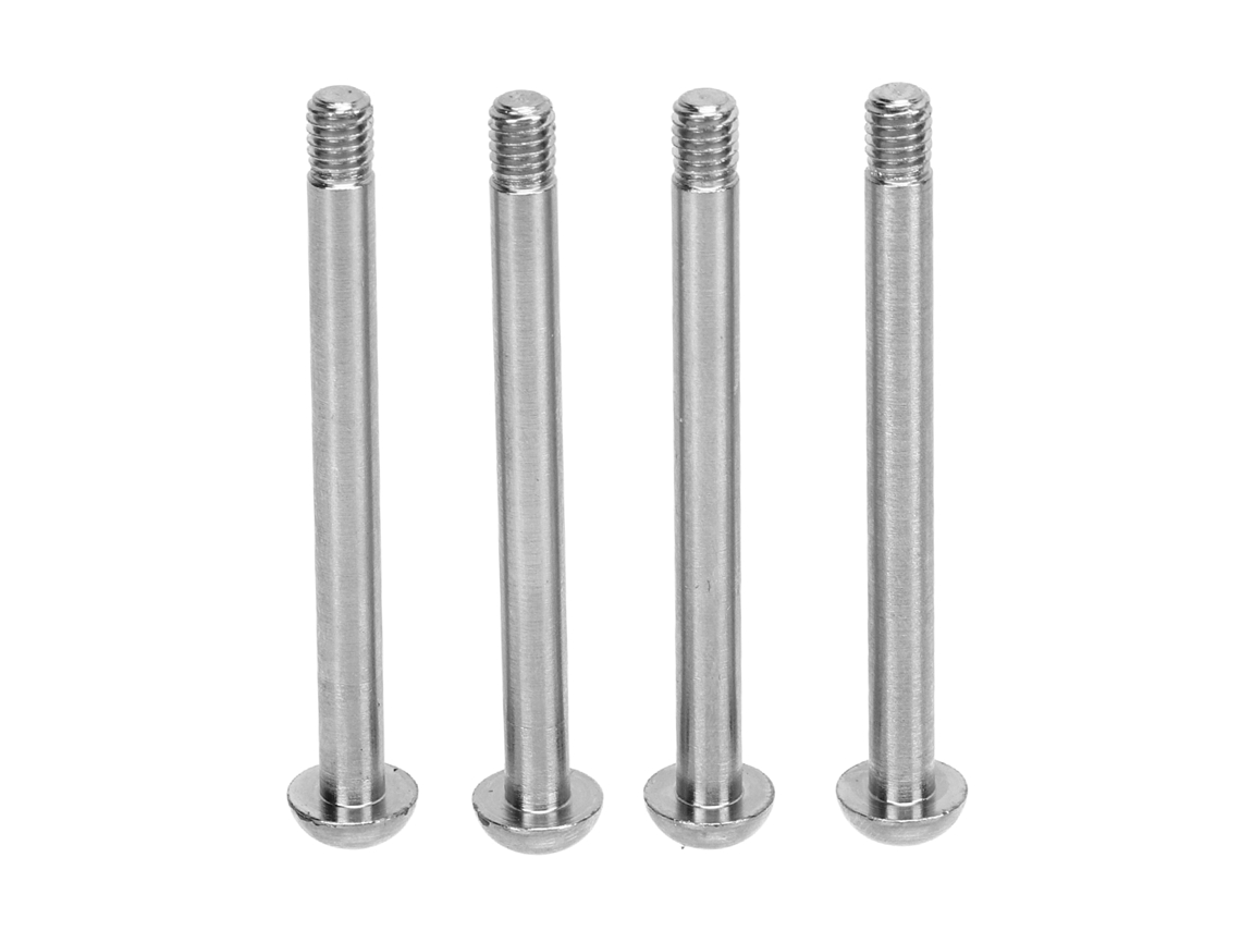 4pcs Pino De Eixo De Braço Oscilante De Aço Para Carro Rc Arrma 1/7 1/8 Prata