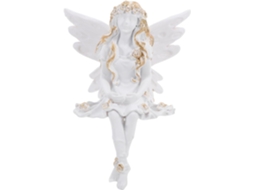 Estátua Resina Branca Única Arranjo Flores Estilo Rústico Decorativo Acabamento Sólido Ideal Casamentos GOKOCO