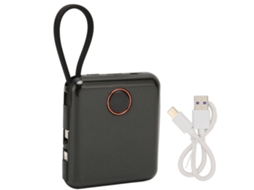 Power Bank 10000mAh Carregador Rápido PD com LED Preto