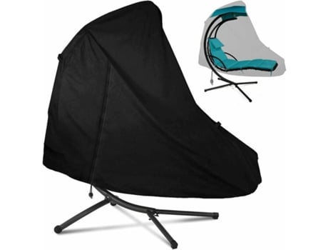 Capa Preta Para Cadeira Suspensa, Capa Para Cadeira Giratória, Capa Para Cadeira De Lazer Flutuante, À Prova D'água E Poeira, 185x116x198cm