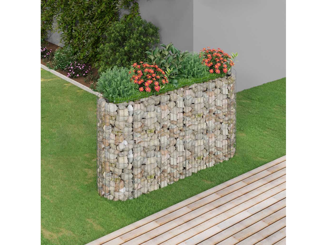 Vidaxl Canteiro Elevado/cesto Gabião 190x50x100 Cm Ferro Galvanizado