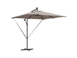 Conjunto 1 Guarda-sol Cantilever Vidaxl Castanho-acinzentado Poliéster (249 X 249 X 250 Cm)