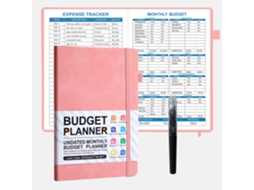 A5 Budget Planner Notebook With Elastic Closure Pink, 50-sheets, Includes Pocket Pen