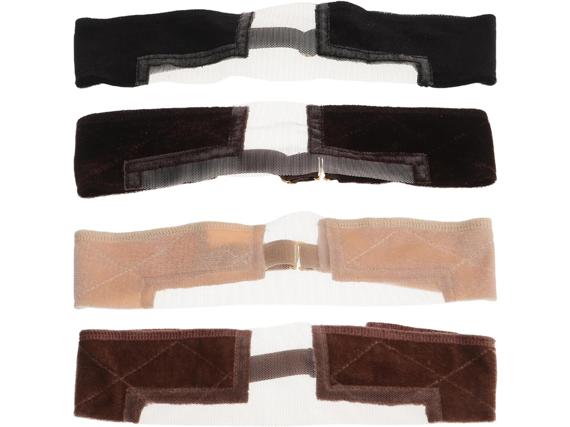 Conjunto De 4 Faixas De Cabelo Ajustáveis Em Formato De T, Em Veludo, Antiderrapantes E Universais.