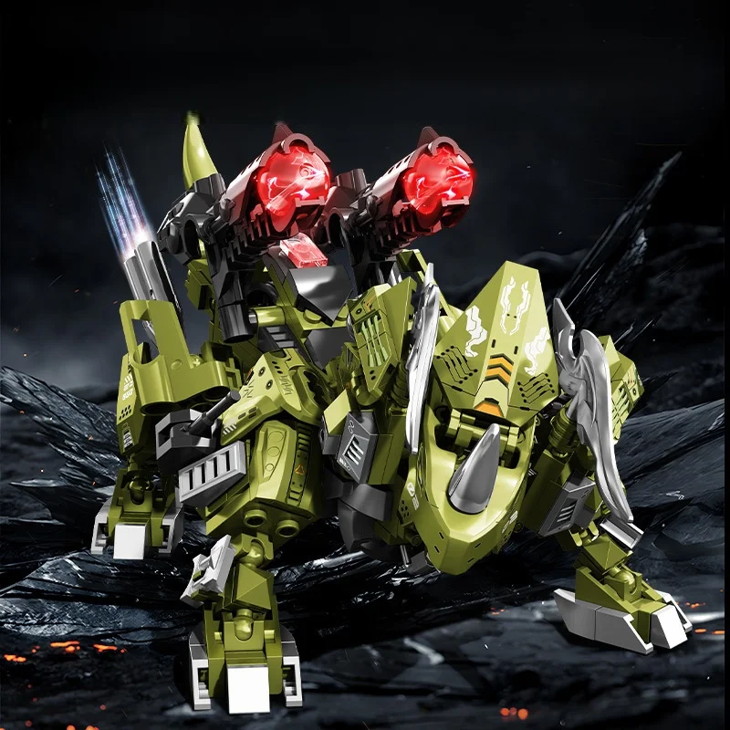Blocos de Montar de Robô Dinossauro Monstro com Canhão Eletromagnético, Compatíveis com as Principais Marcas. MDUG