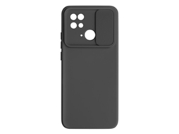 Capa Para Xiaomi Redmi 10c Silicone Suave Tampa Deslizante Da Câmara Preta 