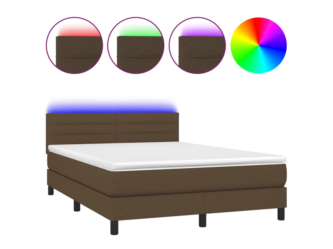 Box Spring Bed, Box Spring Beds Vidaxl Marrom Tecido (140 X 190 Cm)