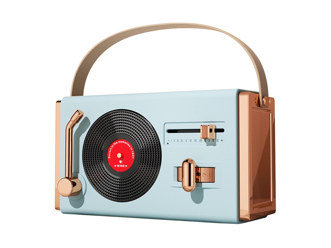 Rebe-altavoz Bluetooth Portátil Ao Ar Livre De Qualidade Retro Com Suporte Para Usb Para Sala De Estar E Escritório Azul