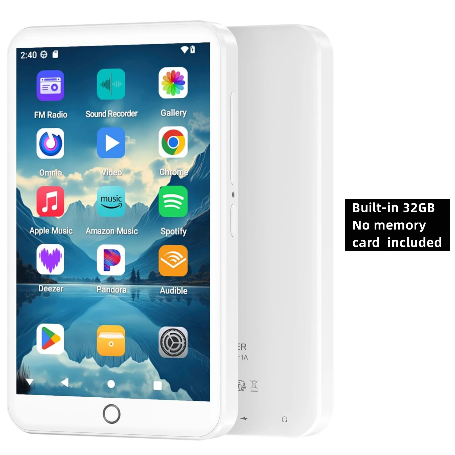 Reprodutor De Mp3/mp4 Android 13 De 96 Gb Com Bluetooth E Wi-fi, Tela De 4 Polegadas, Branco.