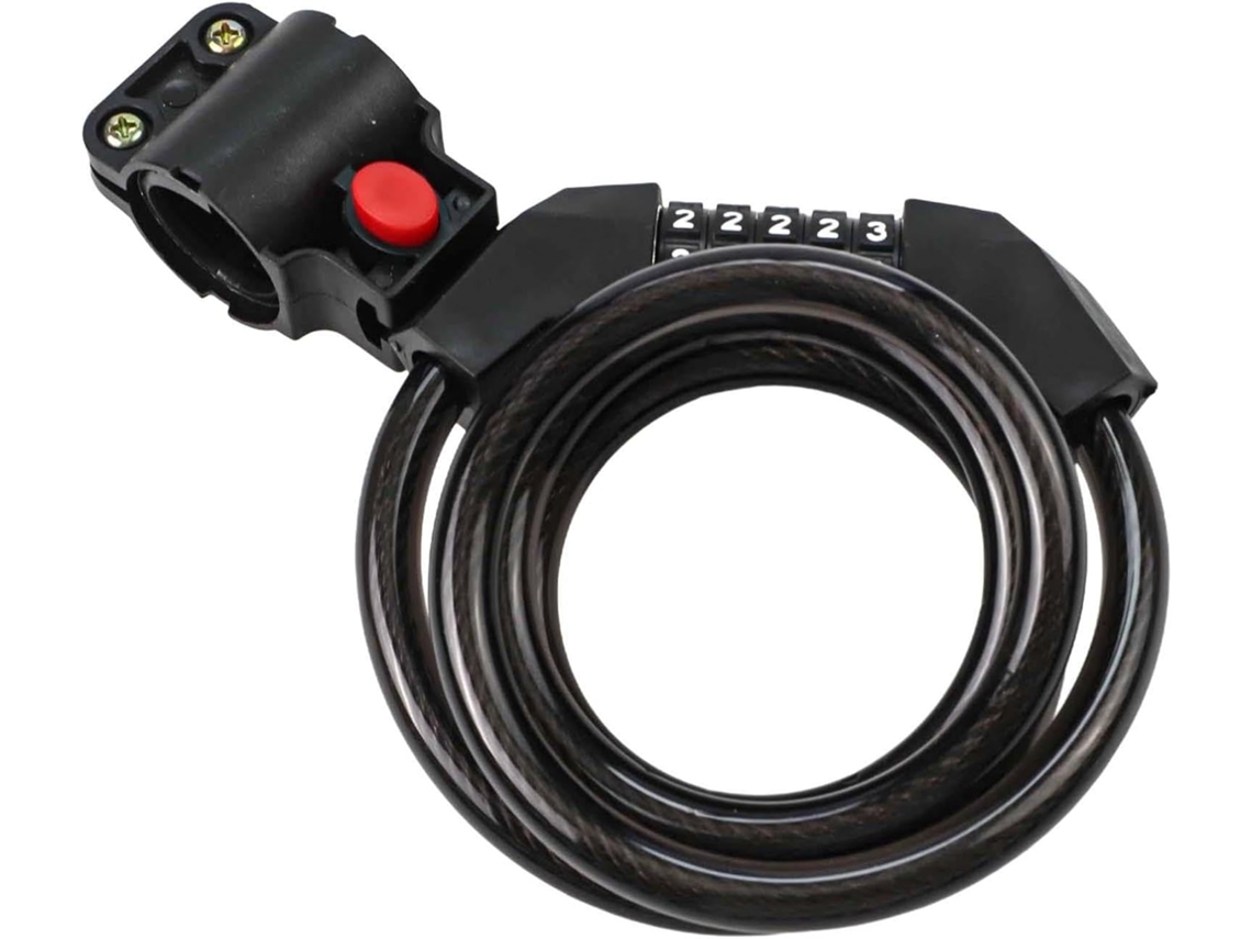 Cadeado De Bicicleta Com Cabo De 12 Mm E Código De 5 Dígitos Antifurto