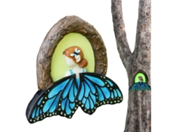 Enfeite de Jardim de Fadas Borboleta Especificações: 14 Cm X 14 Cm, Ferragens para Montagem com Gancho Integrado, CHABERLU