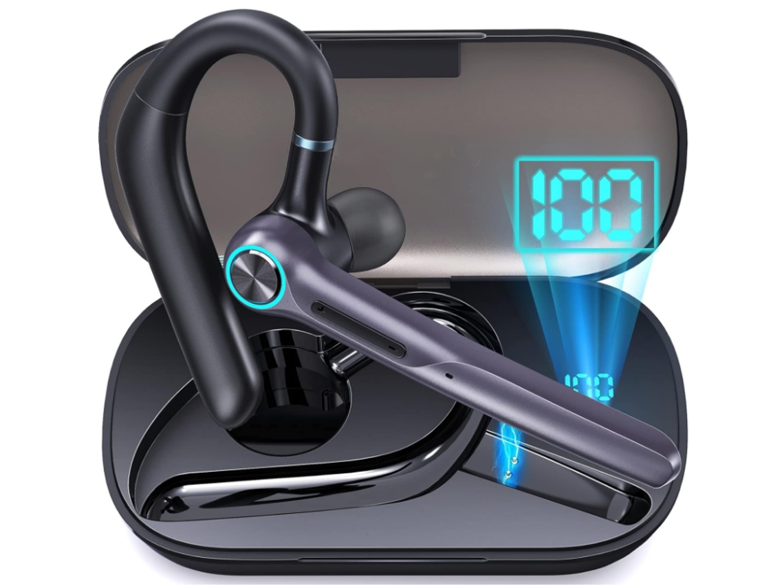 Auscultadores Bluetooth 54h JIAPEI com som reforçado, ligação dupla, led, preto