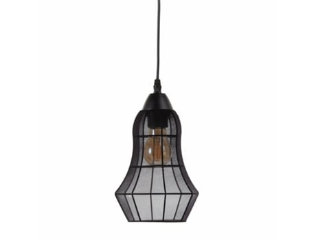 Candeeiro de Teto BIGBUY HOME Tecido Sintético Preto Metal