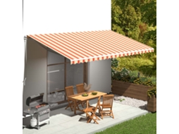 Vidaxl Tecido De Substituição Para Toldo Amarelo E Laranja 6x3,5 M Poliéster