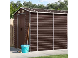 Vidaxl Abrigo De Jardim 191x980x198 Cm Aço Galvanizado Castanho