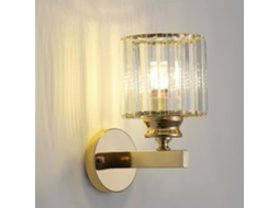 Aplique De Cristal Dourado E27 Para Quarto Corredor E Entrada
