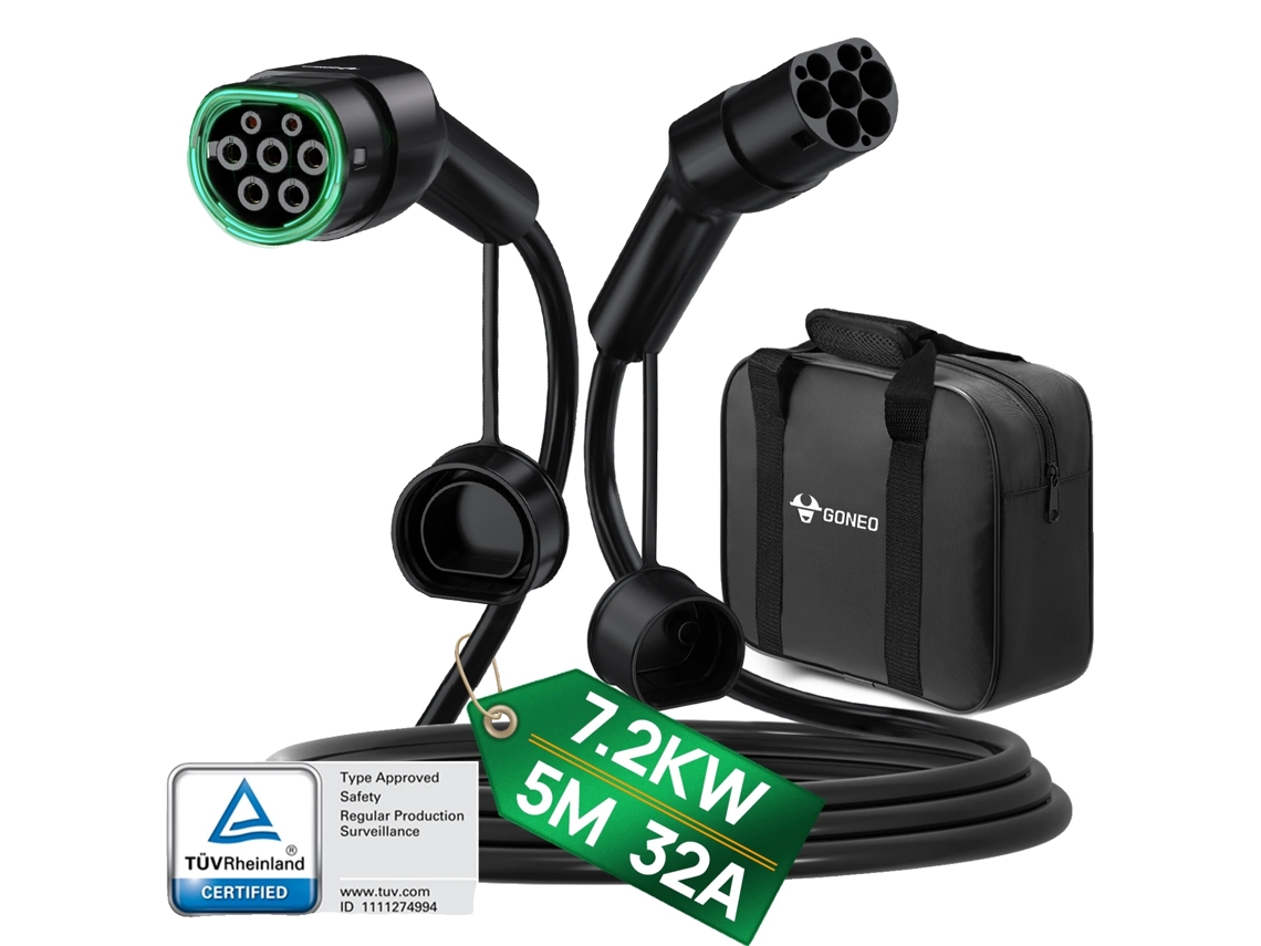 Cabo De Carregamento Para Veículos Elétricos, Compatibilidade Tipo 2 E Ccs2, Design Durável, 7kw 32a 5m