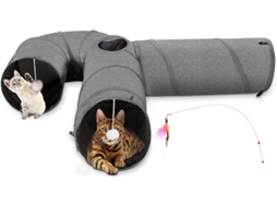 Túnel para Gatos, em Tecido, com Bolas e Brinquedos Dobráveis Retráteis, Adequado Cachorrinhos Coelhos, Educativo, Divertido, Ergonômico STELASPLEN
