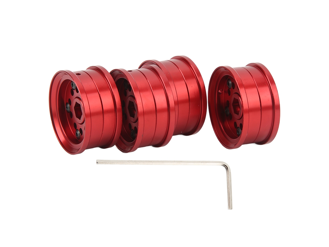 Mali 4 Pçs Cubo de Roda Rc de Liga de Alumínio Alta Resistência Ao Desgaste para Fms 1/18 1/24 Fcx24 Vermelho