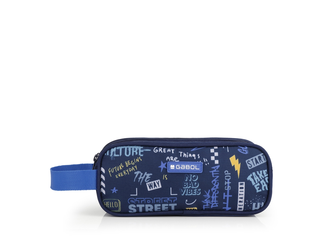 Estojo Triplo GABOL Skull em Azul e Resistente À Água