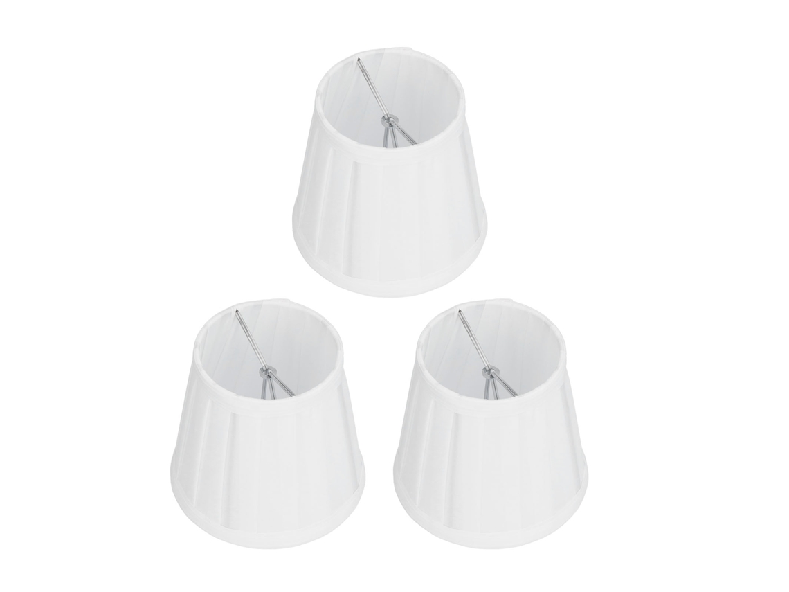 Conjunto de 3 Abajur de Tecido Clip On E14 para Lustre Parede Casa Escritório Decoração Branco S/MARCA