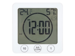 Medidor de Temperatura Umidade Digital Relógio À Prova D'água para Banheiro Cozinha Casa