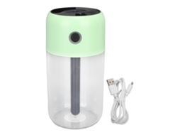 Humidificador Portátil com Luzes Noturnas 300ml Silencioso para Carro Escritório e Quarto Verde LAXISCREED