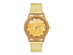 Relógio de Pulso Unissex de Quartzo com Pulseira de Silicone e Dial Grande Romanos Dourado