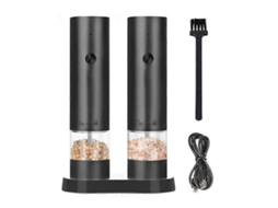 Conjunto De Moedor Elétrico De Sal E Pimenta Com Moedor Automático E Ajuste De Granulometria Para Cozinha E Churrasco Nostalgia88