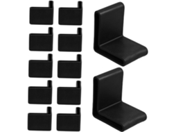 Lurrose Conjunto De 20 Peças Protetores Cantoneira Em Pvc Formato L, Pretos, Para Proteção De Móveis, Antiderrapantes E