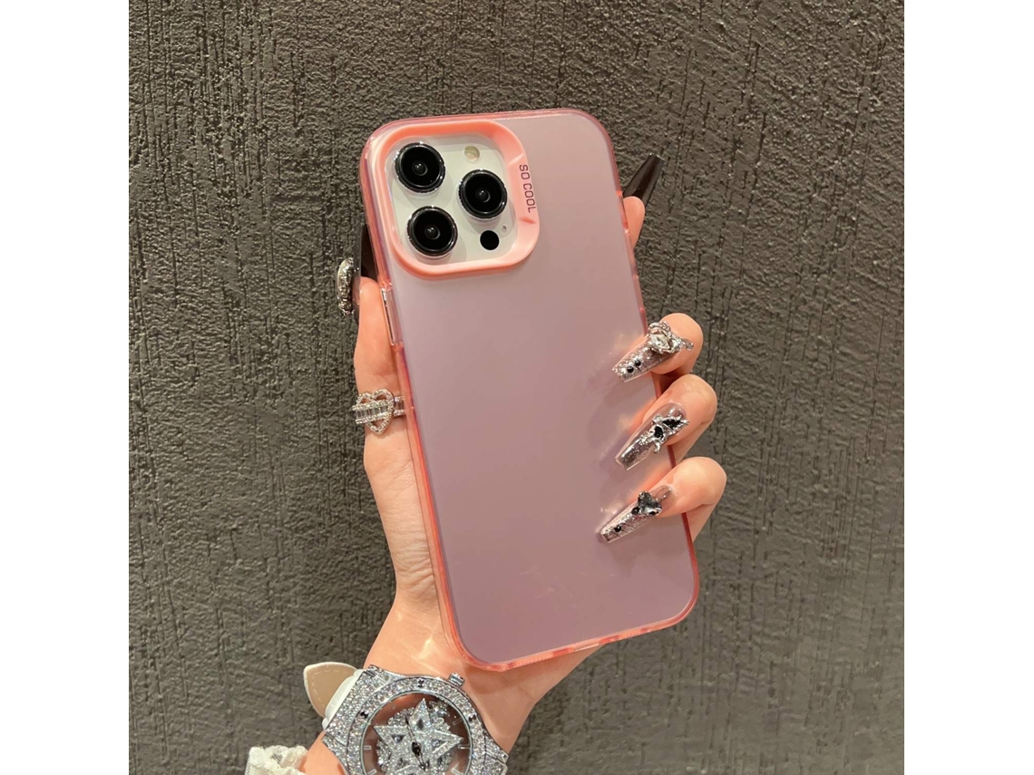 Conjunto De 2 Capas Para Iphone 17, Rosa, Fosca, Dupla Camada E Prateada.