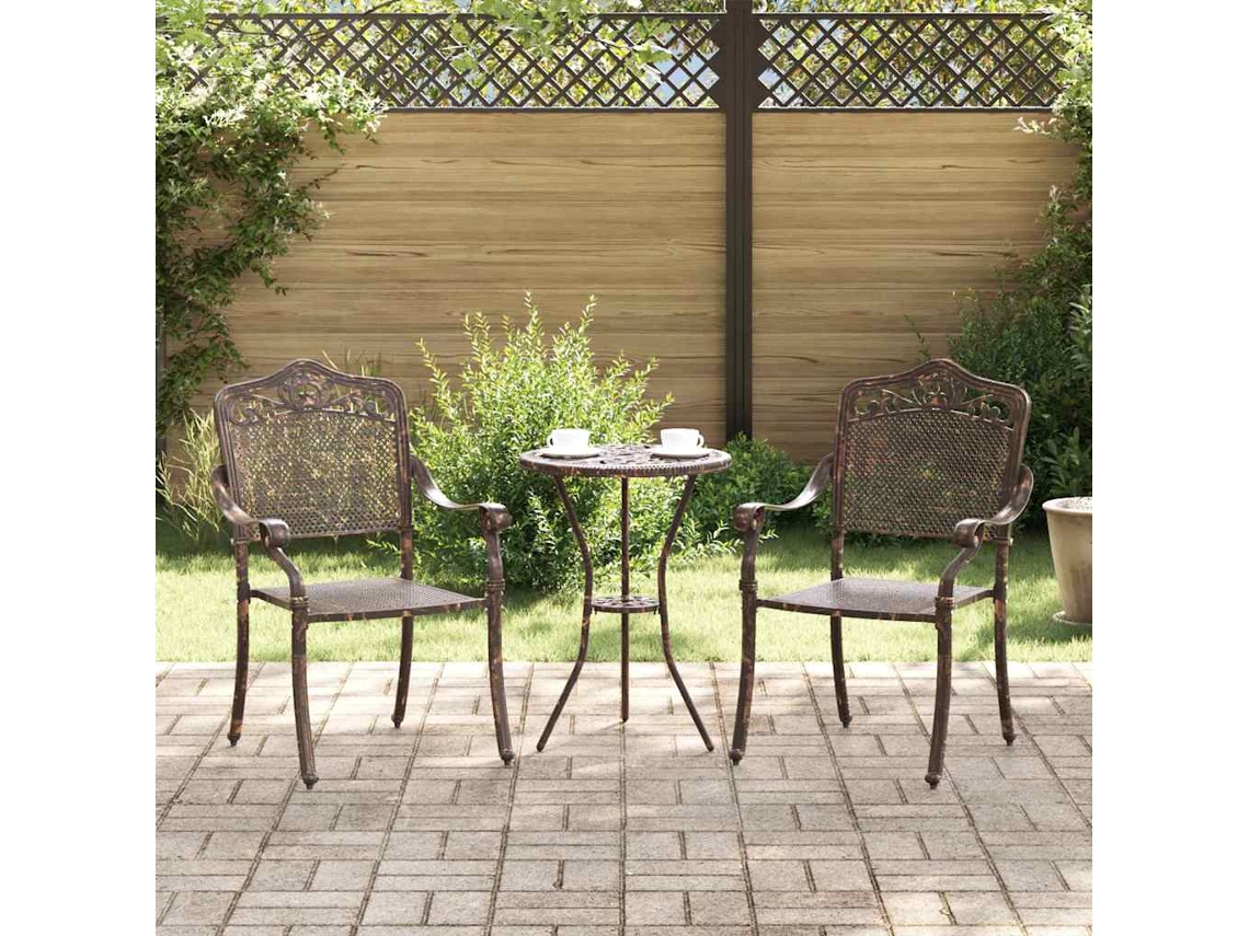 Vidaxl Cadeira De Jardim 2 Pcs Bronze 55 X 55 X 92,5cm Alumínio