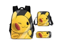 Conjunto Escolar Infantil De Três Peças Com Estampa De Fadas: Mochila + Mochila De Ombro + Estojo, Modelo A
