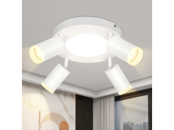 Foco De Teto 4 Lâmpadas Redondas 20w 3000k Gu10 Fácil Instalação Branco Quente Ajustável 350° Moderno Nettlife