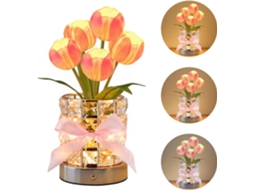 Luminária Tulipa, Luz Noturna Em Formato De Flor, 3 Cores Reguláveis Com Carregamento Usb, Luminária De Toque Para O Dia