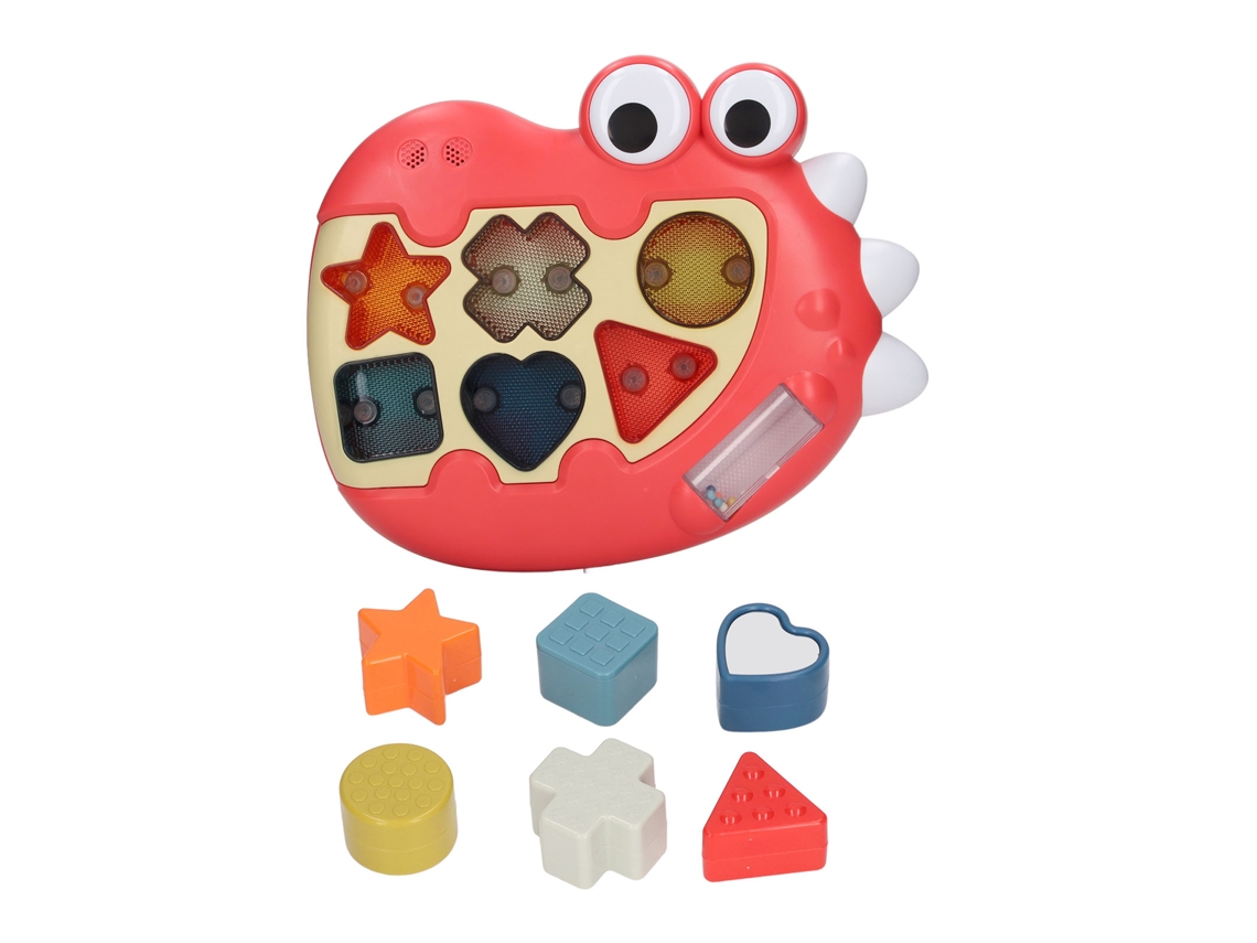 Brinquedo de Classificação de Formas ATS com Luzes e Sons para Desenvolvimento da Inteligência Infantil - Educação Infantil - Vermelho