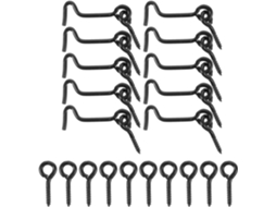 Fecho De Gancho E Olhal, 10 Pares, Aço Carbono Preto Com Fusos, Design Giratório Janelas E Portas