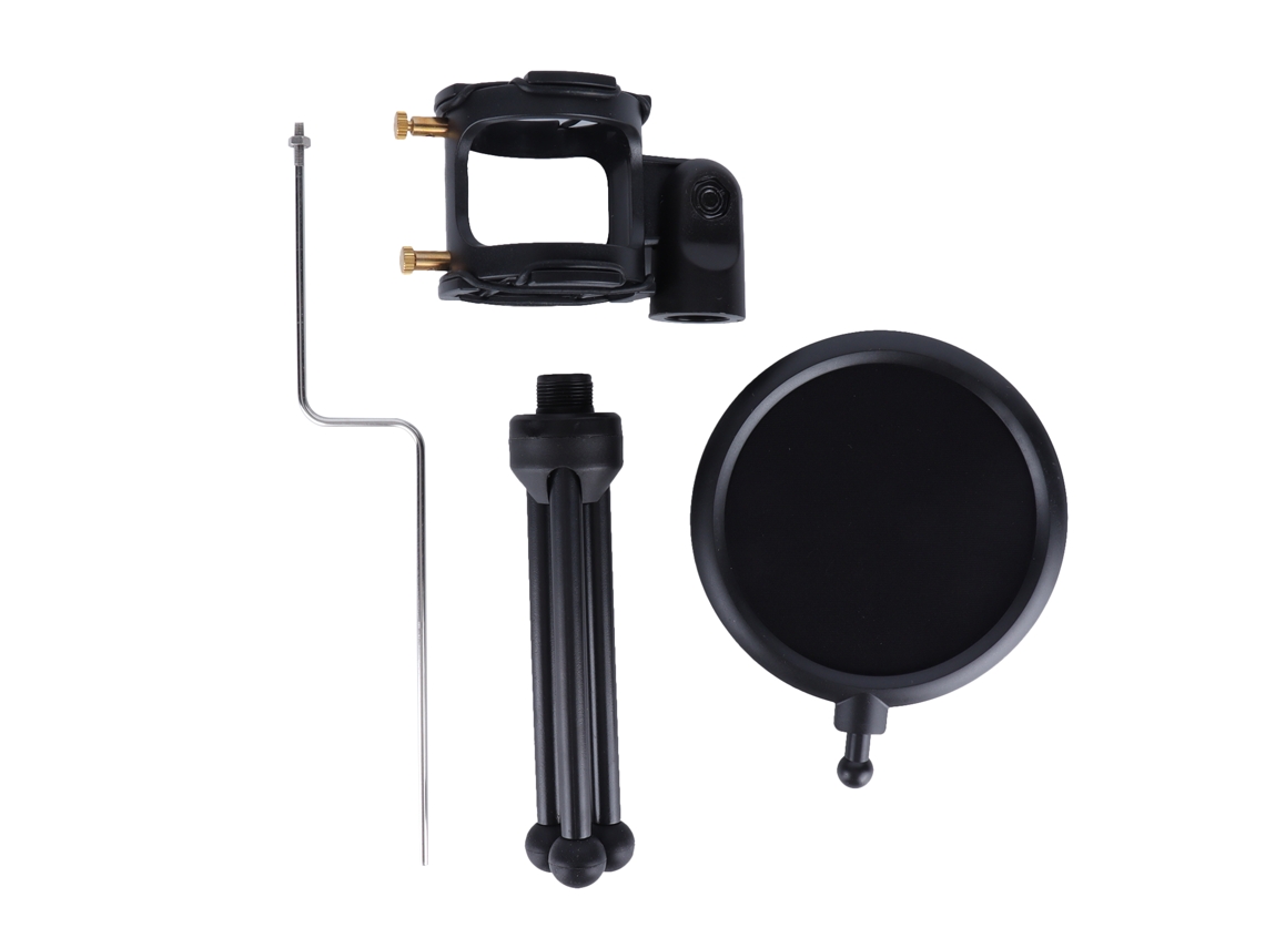 2026zentro-suporte De Tripé De Microfone Com Suporte Anti-shock, Capa Anti-sopro Para Cantar, Transmissão Ao Vivo E Desktop Preto