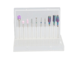 Set De Brocas Para Furadeira De Unhas De Aço Tungstênio Com Estojo Para Manicure