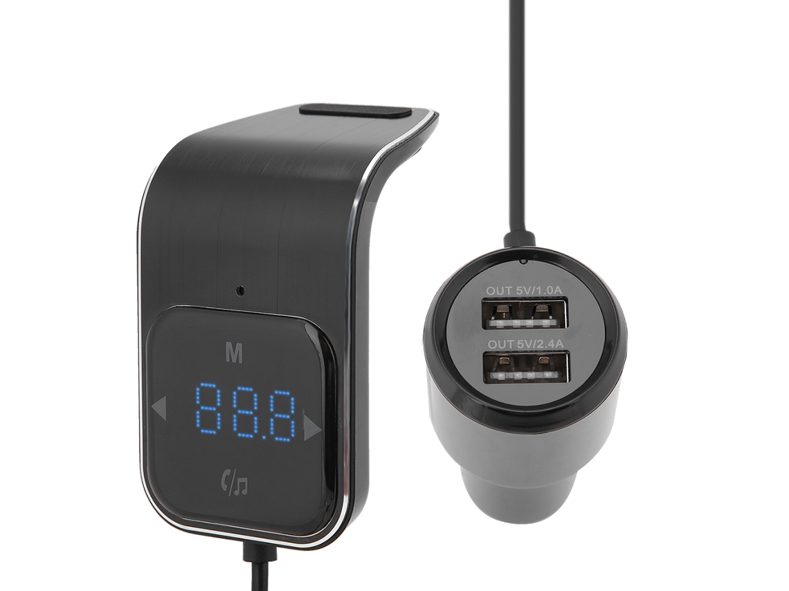 Transmissor Fm Carro Com Carregamento Dual Usb E Chamada Sem Fio
