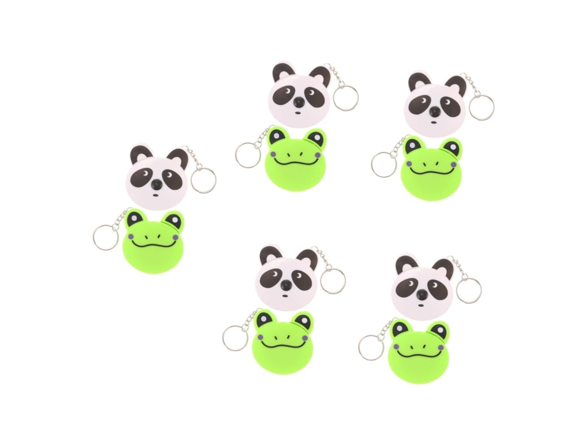 Conjunto De 10 Chaveiros Com Fita Métrica Retrátil E Estampa De Animais De Desenho Animado.