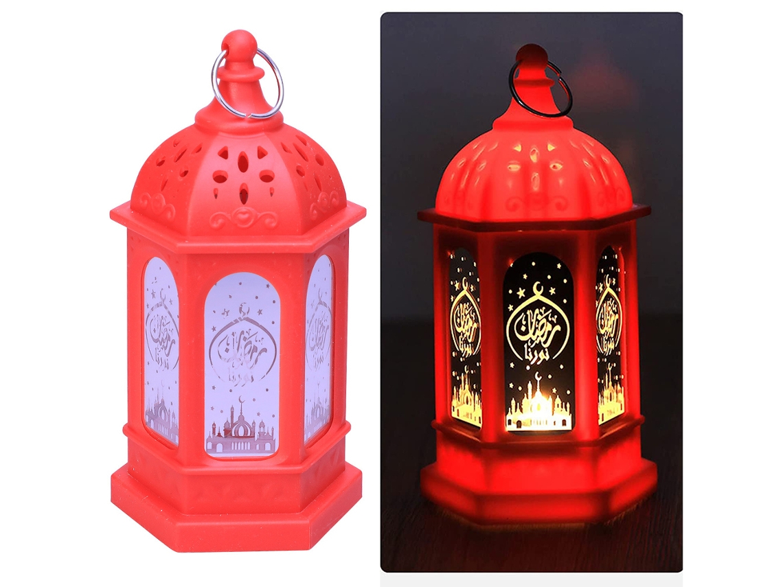 Lâmpada de Mesa Lanterna de Ramadã Led Decoração de Festa Luz Noturna para Casa Eid Mubarak com S/MARCA