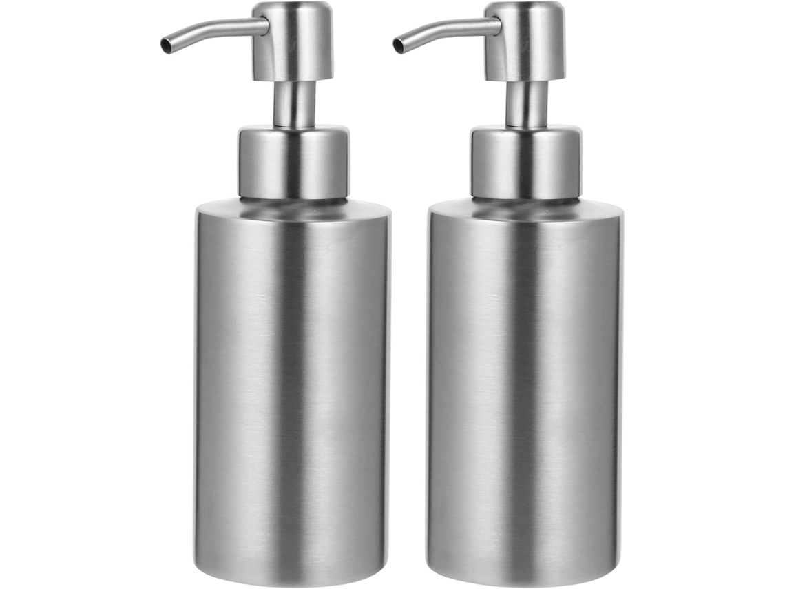 Dispensador De Sabonete Líquido 250ml, 2 Peças, Aço Inoxidável, Design Moderno E Minimalista, Para Viagens E Para