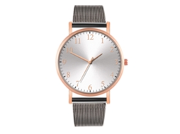 Reloj De Moda Para Parejas Con Correa De Malla Dial Redondo Cuarzo Unisex